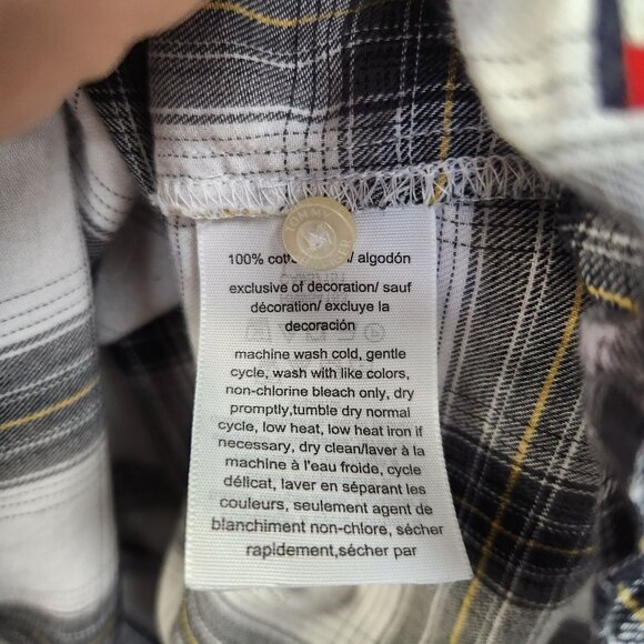 Tommy Hilfiger Women's XL Roll-Tab Sleeve 3/4 Button Plaid Pullover Top 2249 - Picture 7 of 10